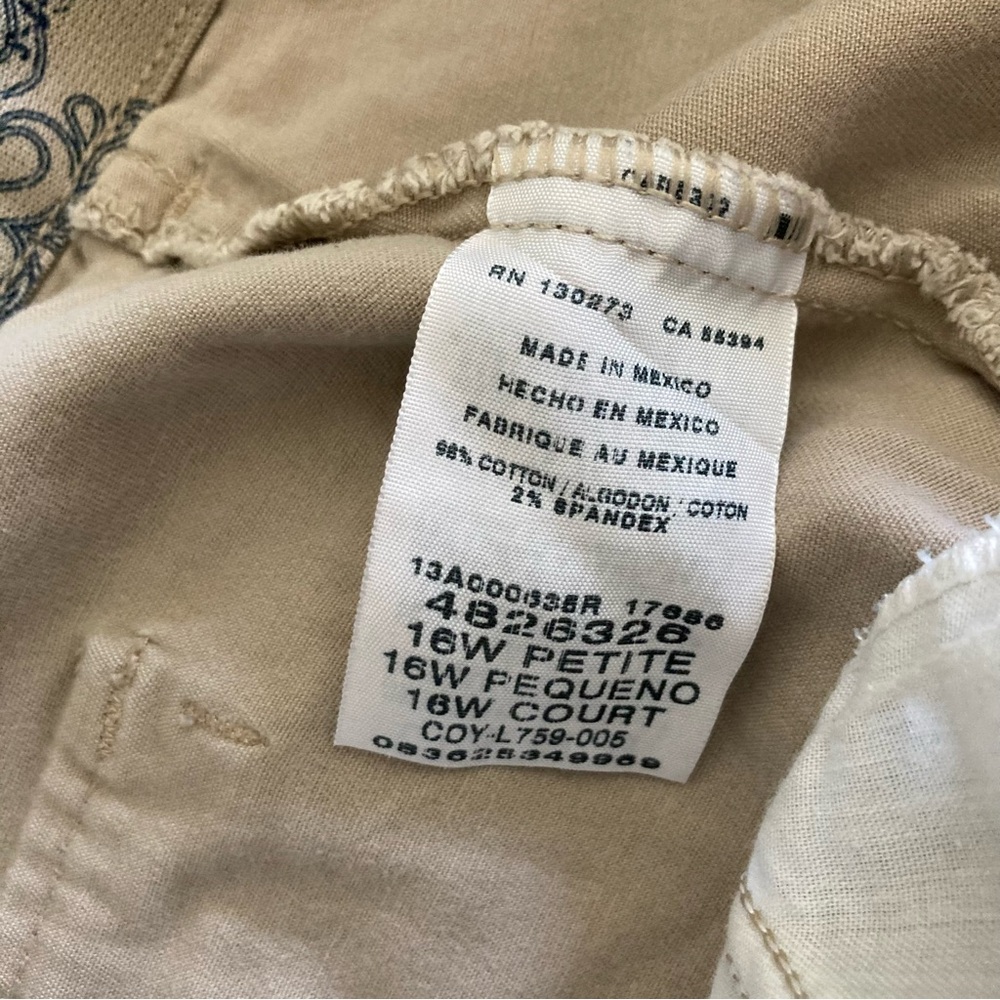 5/$15 Lee Comfort Waistband Light Khaki Tan Pants 16W PETITE - Picture 6 of 11